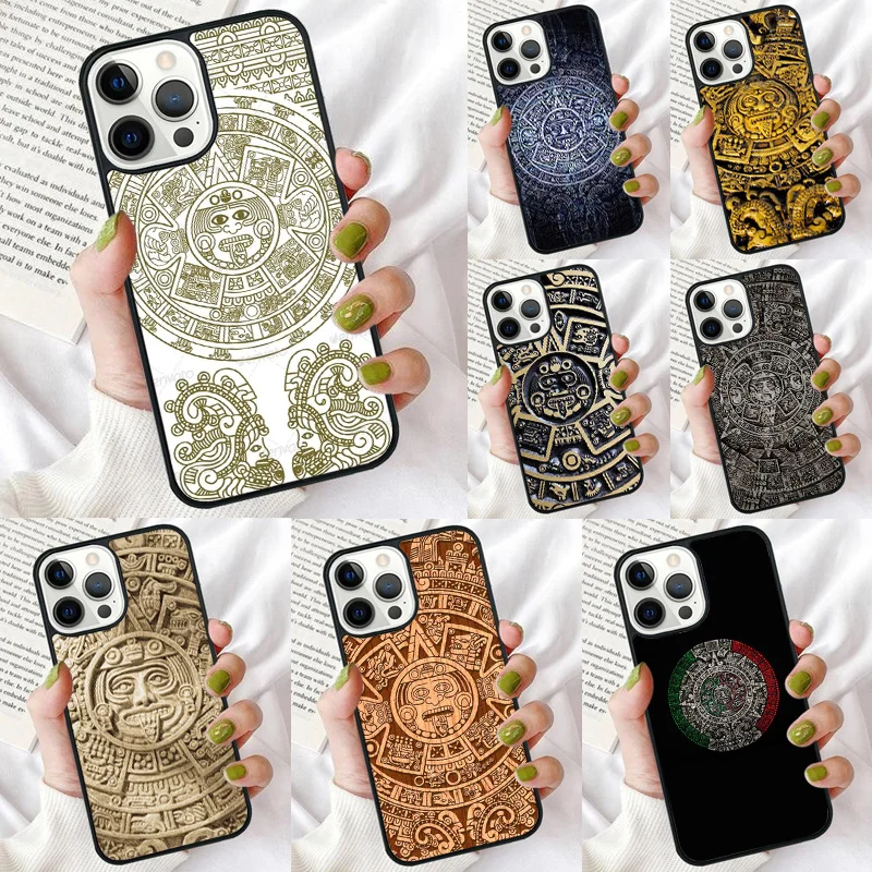 Aztec Calendar Mayan Native Phone Case for iPhone 16 15 14 12 13 mini PLUS X XS XR 11 PRO MAX Back Cover Fundas Shell