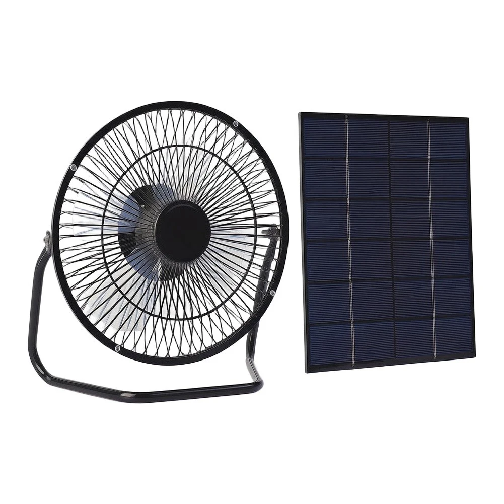 5.2W Solar Panel Fan 8 Inch Brushless Cooling Fan With USB Port For Chicken For C'oop Dog Kennel Pet House Outdoor Ventilation