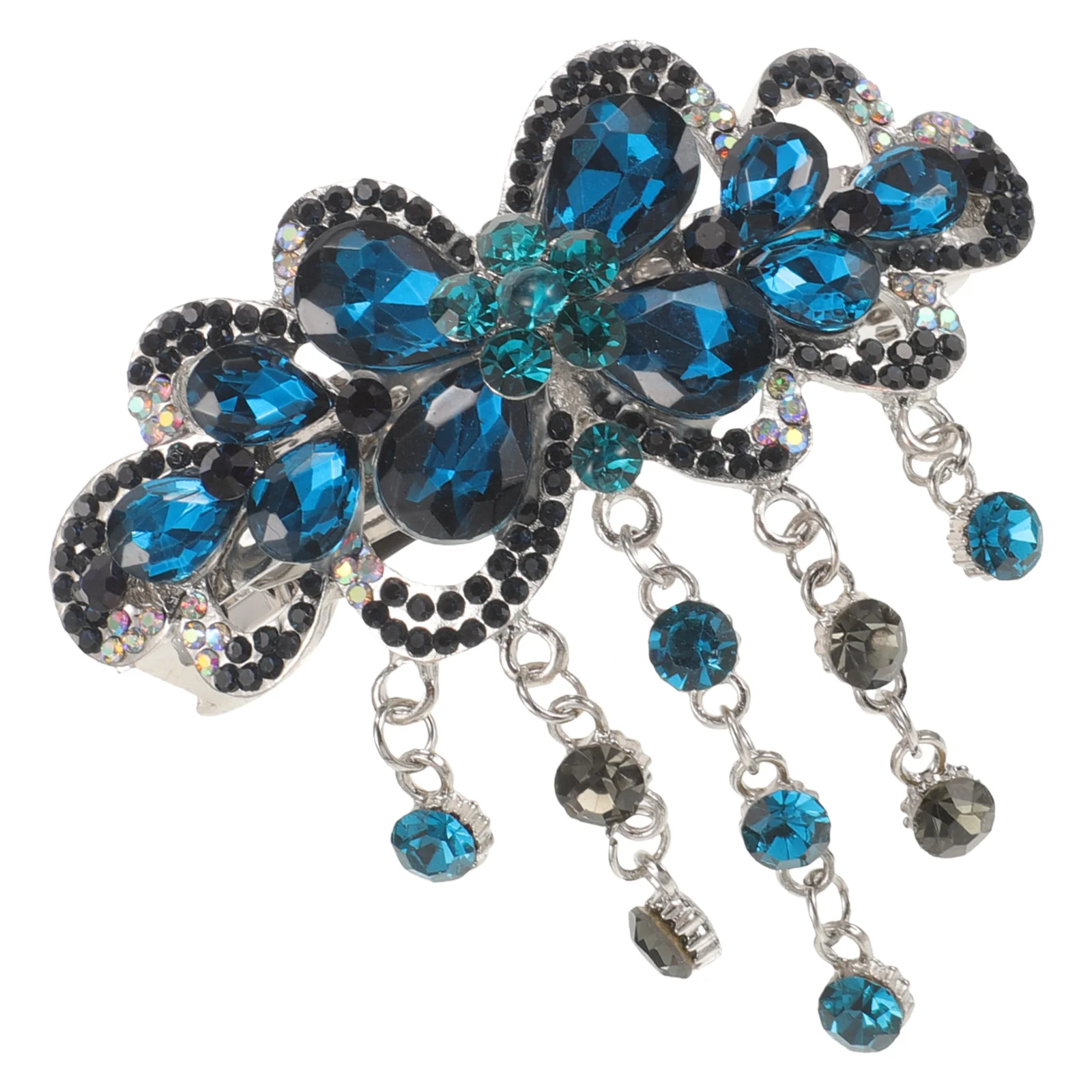 

Rhinestone Flower Hair Clip Bridal Wedding Hairpin Spring Barrette Hair Styling Grip For Braiding Tool Party Accessory