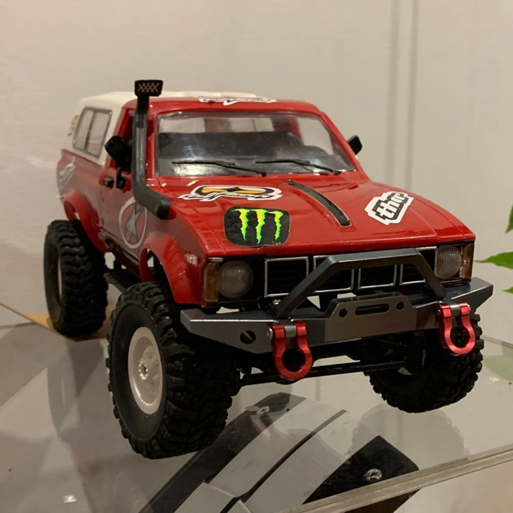 B78B-2X Metal Front Bumper For WPL C14 C24 C24-1 1/16 RC Car 4X4 Truck & Crawler Upgrade Parts Accessories,Titanium