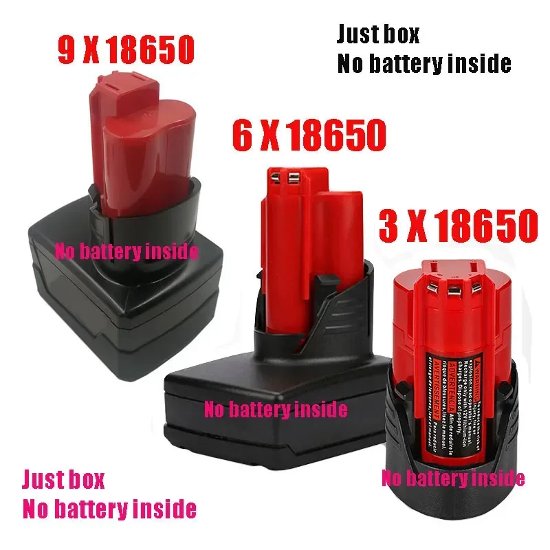 M12 Battery Plastic Case PCB Circuit Board Shell For Milwaukee 12V 10.8V 3.0Ah 6.0Ah 9.0Ah 48-11-2411 Li-ion Battery Box Housing