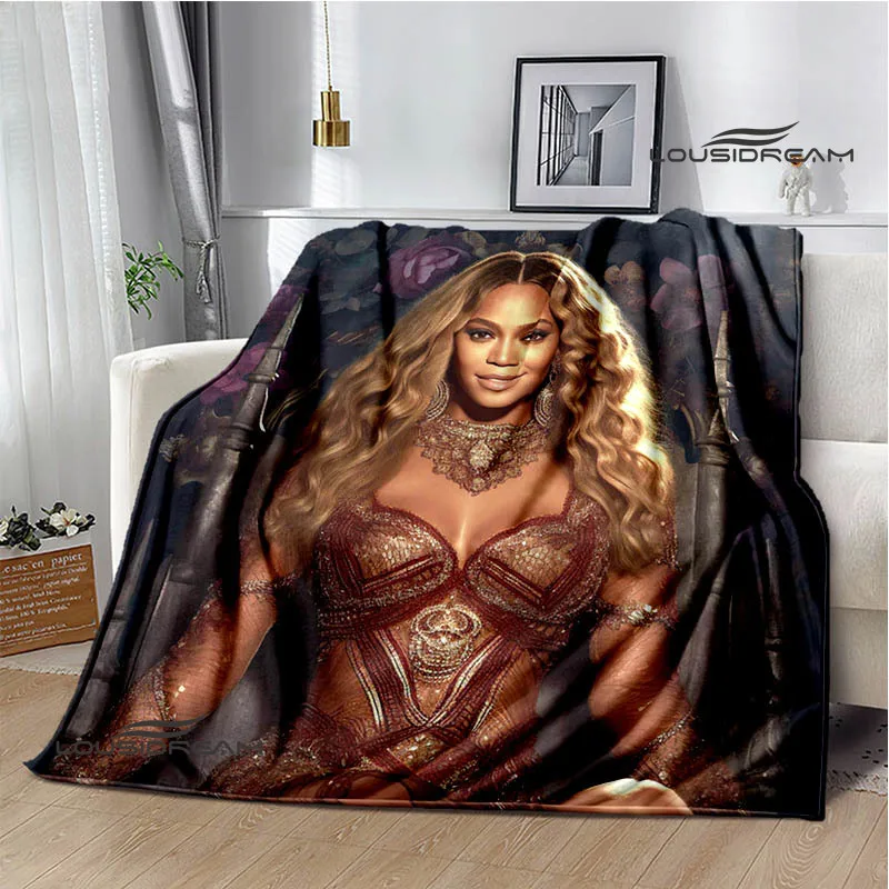 Beyonce Giselle Knowles Printed blanket Flannel Warm blanket Soft Cozy Blanket Sofa Bed Blanket Travel Blanket Birthday Gift