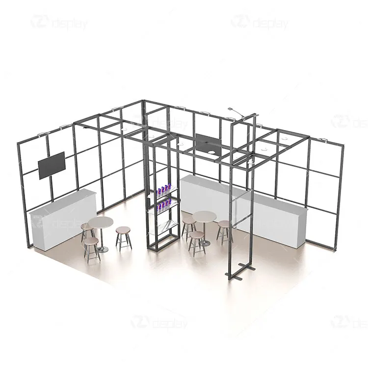 Conception de kiosque de cabine portable, affichage flexible étiré