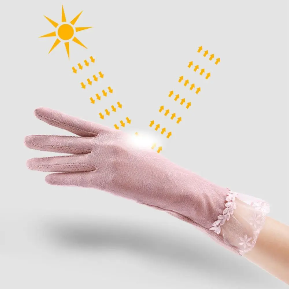 الدانتيل في الهواء الطلق النساء السيدات الدراجات حفلة شاشة تعمل باللمس القفازات الربيع الصيف قفازات القيادة قفازات الأشعة فوق البنفسجية حماية قفازات الشمس