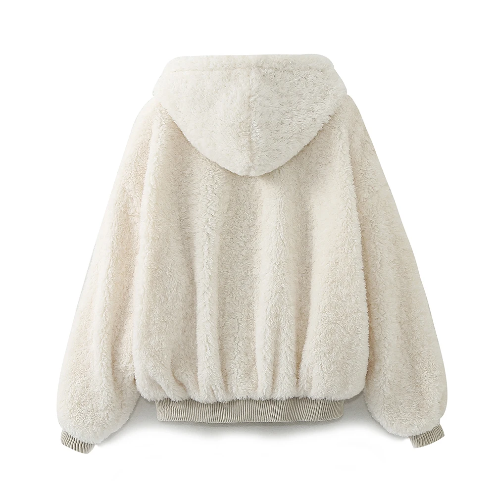 

ZBZA Autumn New Faionable Hooded Fce Jaet Women's Outerwear Street Sle Long Sve Cotton Coat 638256