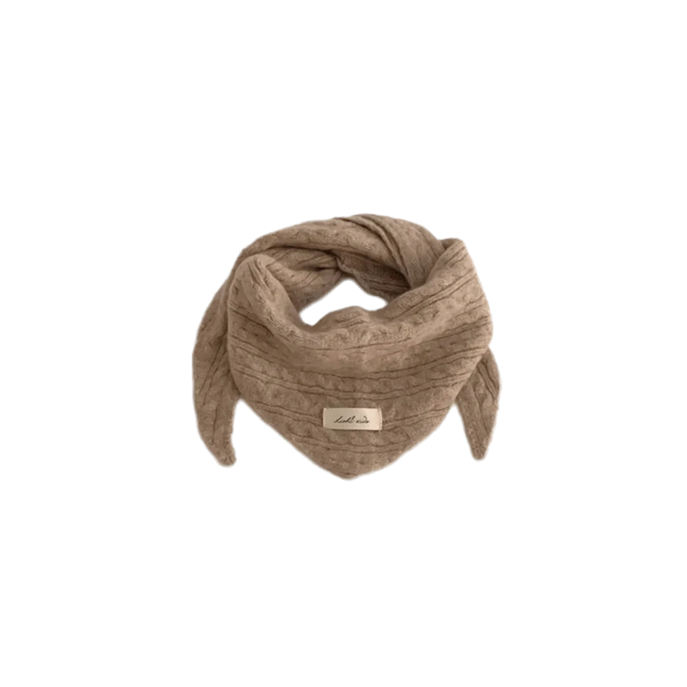 Classic Twist pattern Knitted Wool Scarf Solid Color Keep Warm Triangular Scarf Soft Windproof Winter Warm Scarf Boy Girl
