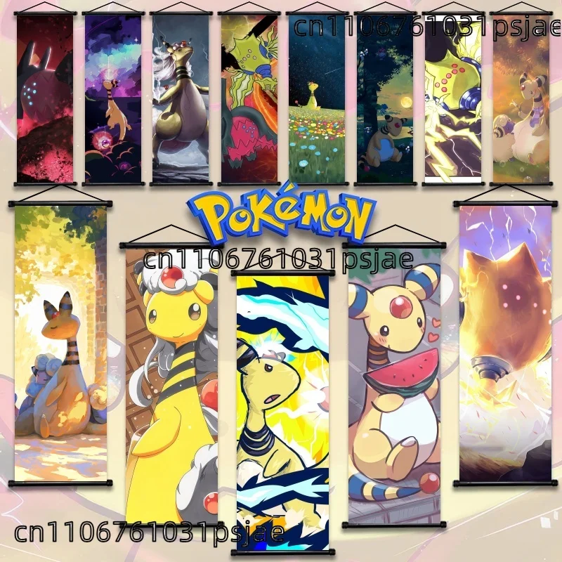 

Pokemon Regieleki Ampharos Hanging Scroll Posters Vibrant Anime Wall Decor Perfect Gift for Pokémon Fans