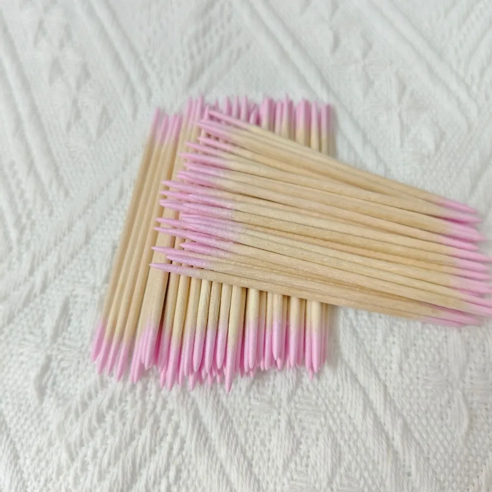 1/3/5Pc Nails Wood Cotton Swab Clean Sticks Bud Tip Wooden Cotton Head Manicure Detail Corrector Nail Polish Remover Art Tool