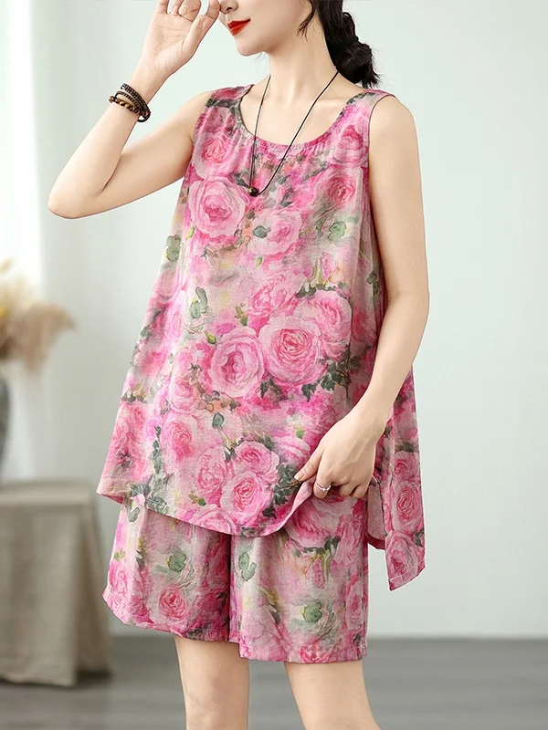 

Летний женский комплект из двух предметов с принтом Faion, свободный жилет и утягивающий эффект, удобная смесь хлопка