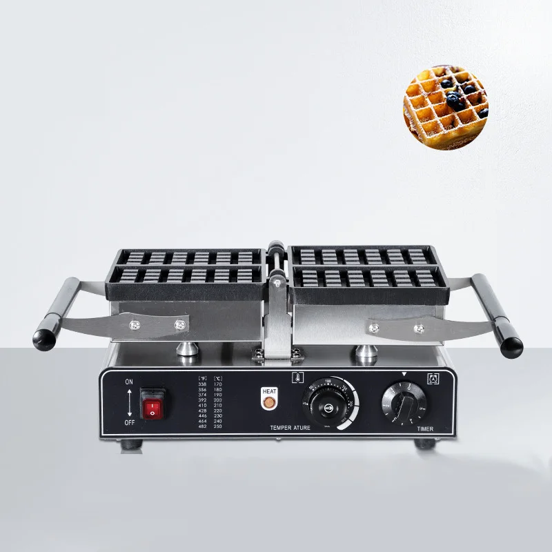 Slice Waffle Maker Machine Commercial Bread Baker with Non-stick Plate Timer and Temperature Control