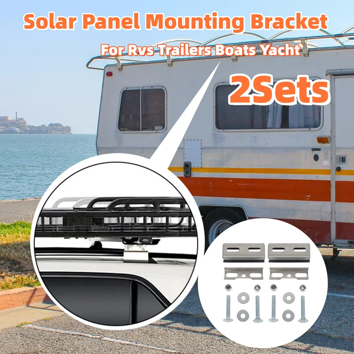 2 قطعة لوحة طاقة شمسية حامل سقفي RV سقف السكك الحديدية تصاعد قوس المقطورات أجزاء سقف القارب لشركة فيات Ducato بيجو الملاكم سيتروين التتابع