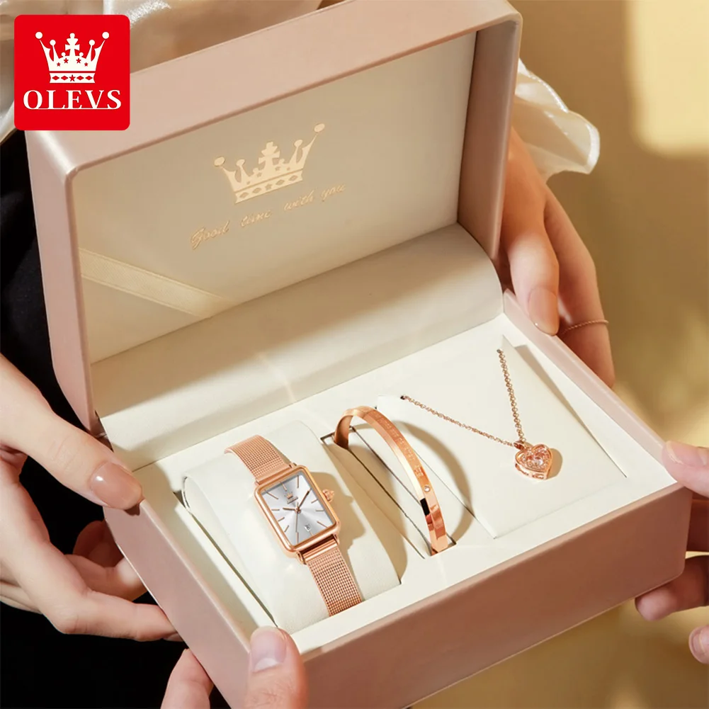 OLEVS Watch Women 3692 New Watch  Casual Fashion Quartz Wristwatch Waterproof Luminous Date Square Watch Ladies Gifts Reloj