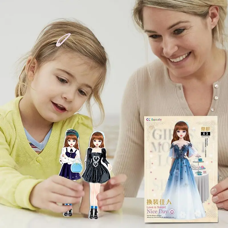 Magnetic Dress-Up Dolls Pretend Play Set Magnetic Dress Up Puzzle Toy Princess Paper Dolls For Girls Preschool Learning Toy Gift