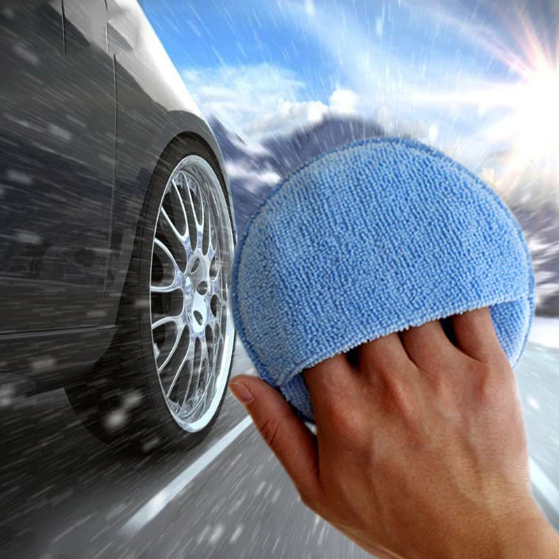 

2/5/10PCS Car Waxing Cake Round Car Polishing Sponge Wipe Microfibre Towel Cloth Pocket Shape Car Beauty Waxing Tools