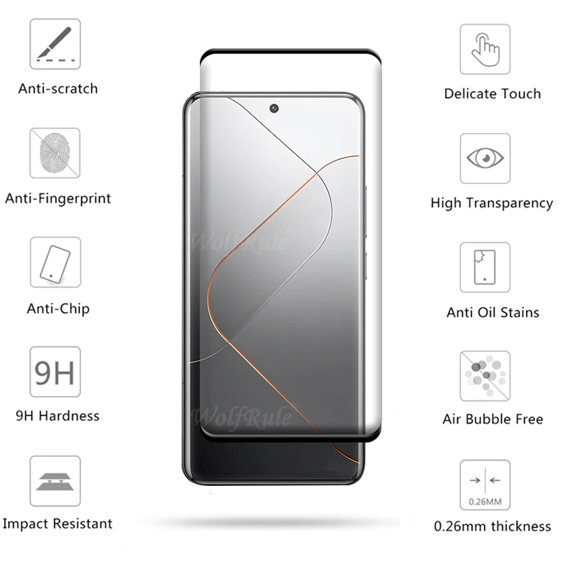 4-in-1 per Xiaomi Mi 14 Pro Glass per Mi 14 Pro Glass 9H Phone Film Full Cover schermo curvo Protetor per Mi 14 Pro Lens Glass