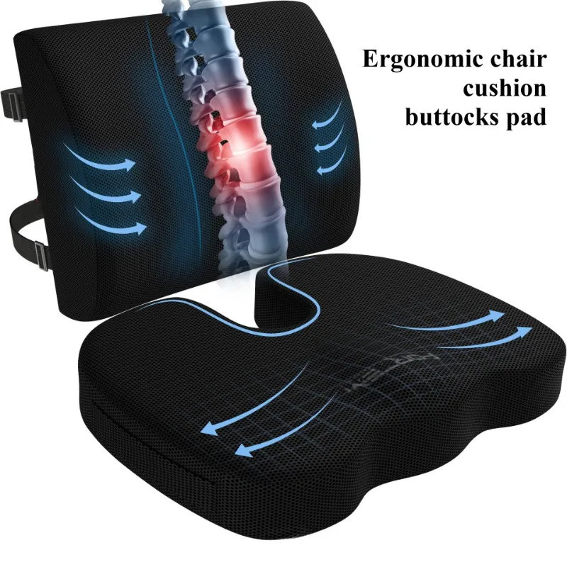 

Подушка Поясничная подушка Эргономичная хлопковая офисная подушка с эффектом памяти Подушка от геморроя Подушка для стула Сидячий артефакт Подушка для задницы