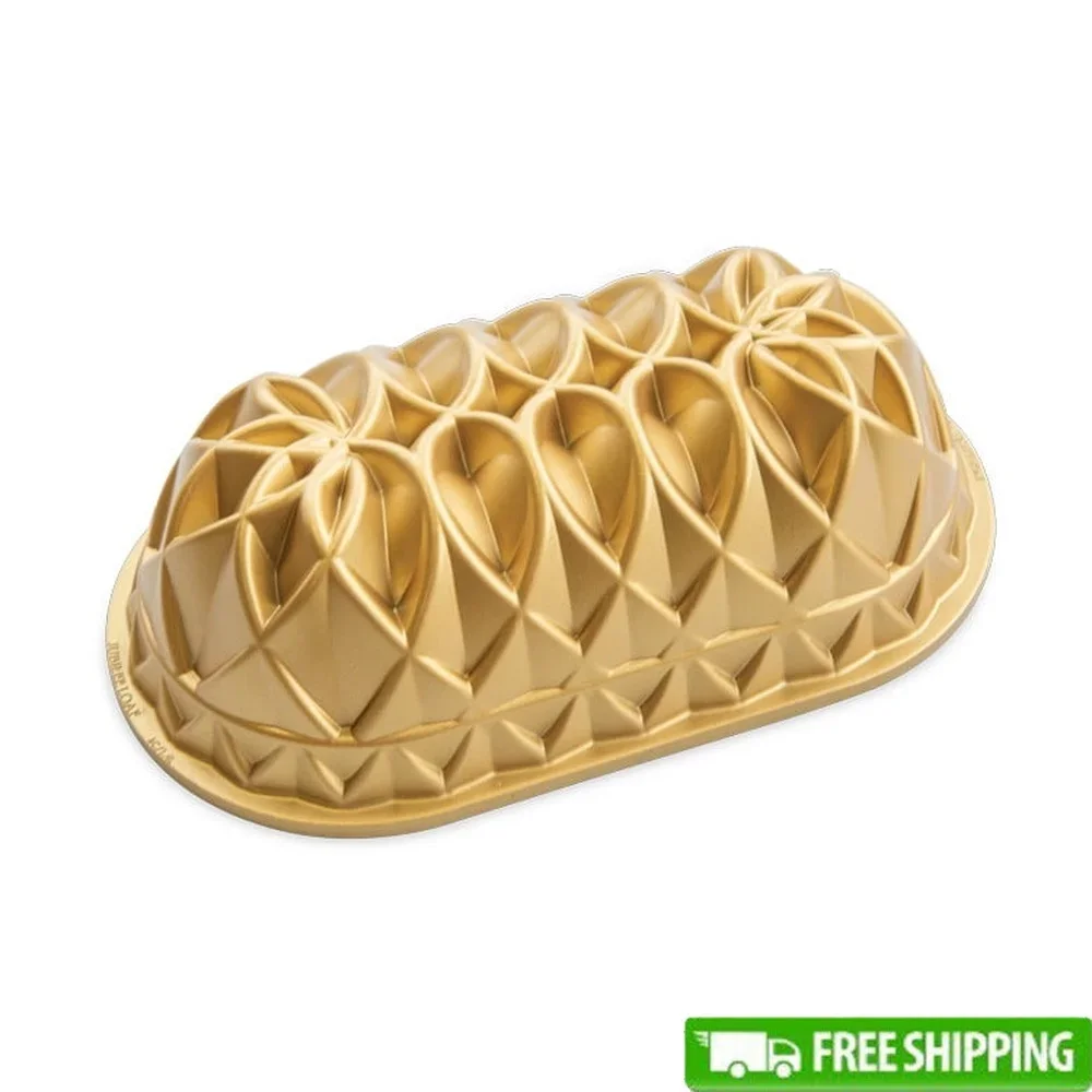 

Cast Aluminum 6-Cup Jubilee Loaf Pan PFOA-Free Nonstick Coating Easy Release Baking Tool Kitchen Bakeware