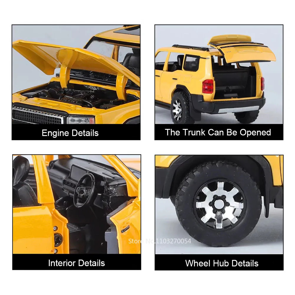 1:32 Prado Tacoma SUV Prado pressofuso in lega auto giocattoli modello 6 porte aperte suono luce tirare indietro veicoli in miniatura bambino raccolta hobby