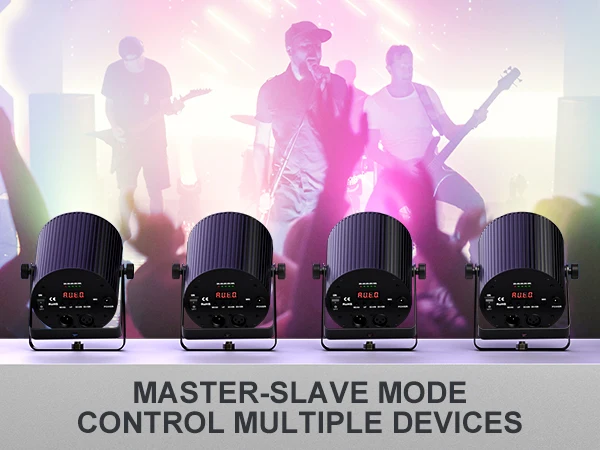 U'King 4PCS 60W LED Flat Par Light 6x6W RGBWA UV 6in1 LED Par Light DMX512 Remote Control Stage Light DJ Lighting Equipment