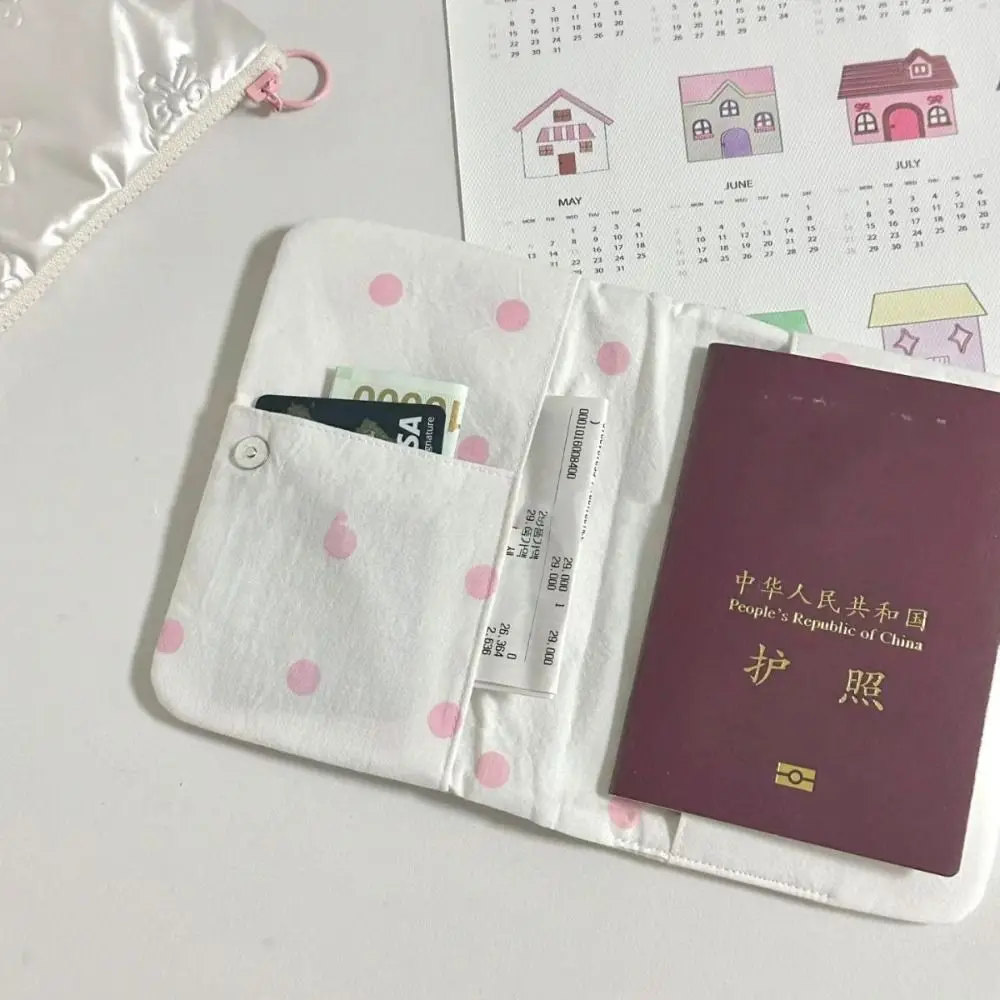 Creative Pink Silver Passport Cover PU Multi-function Certificates Passport Bag Bowknot Anti Theft Card Holder