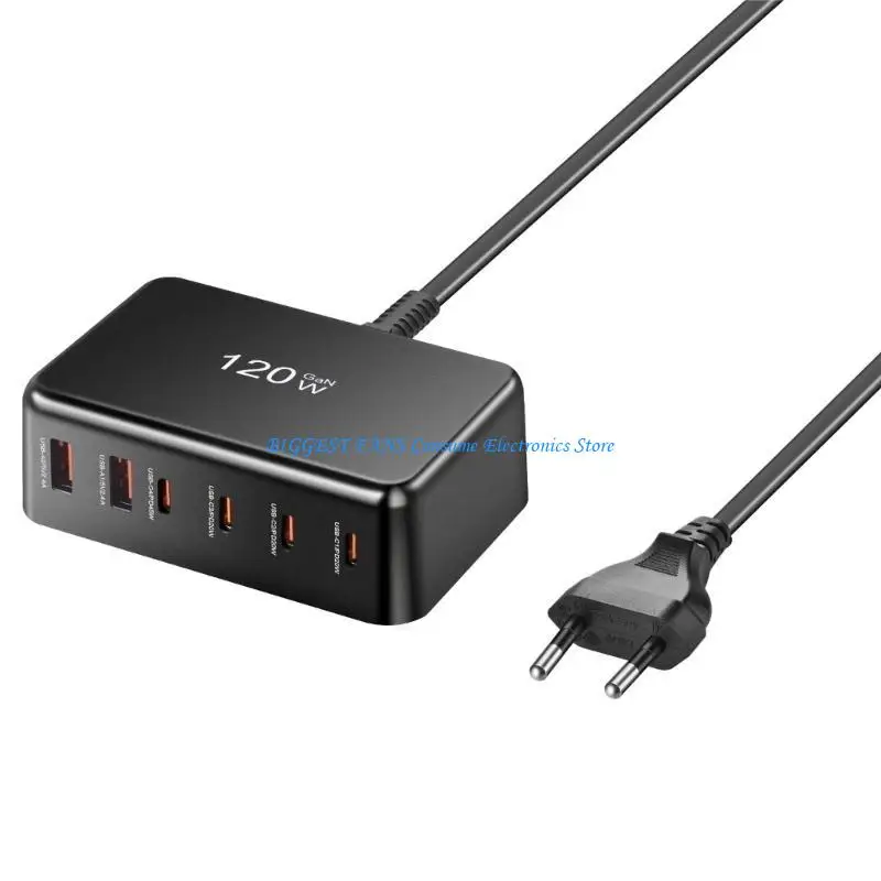 Highly Speed 4C2A Wall Charging Station 120W Power Delivery for Laptops