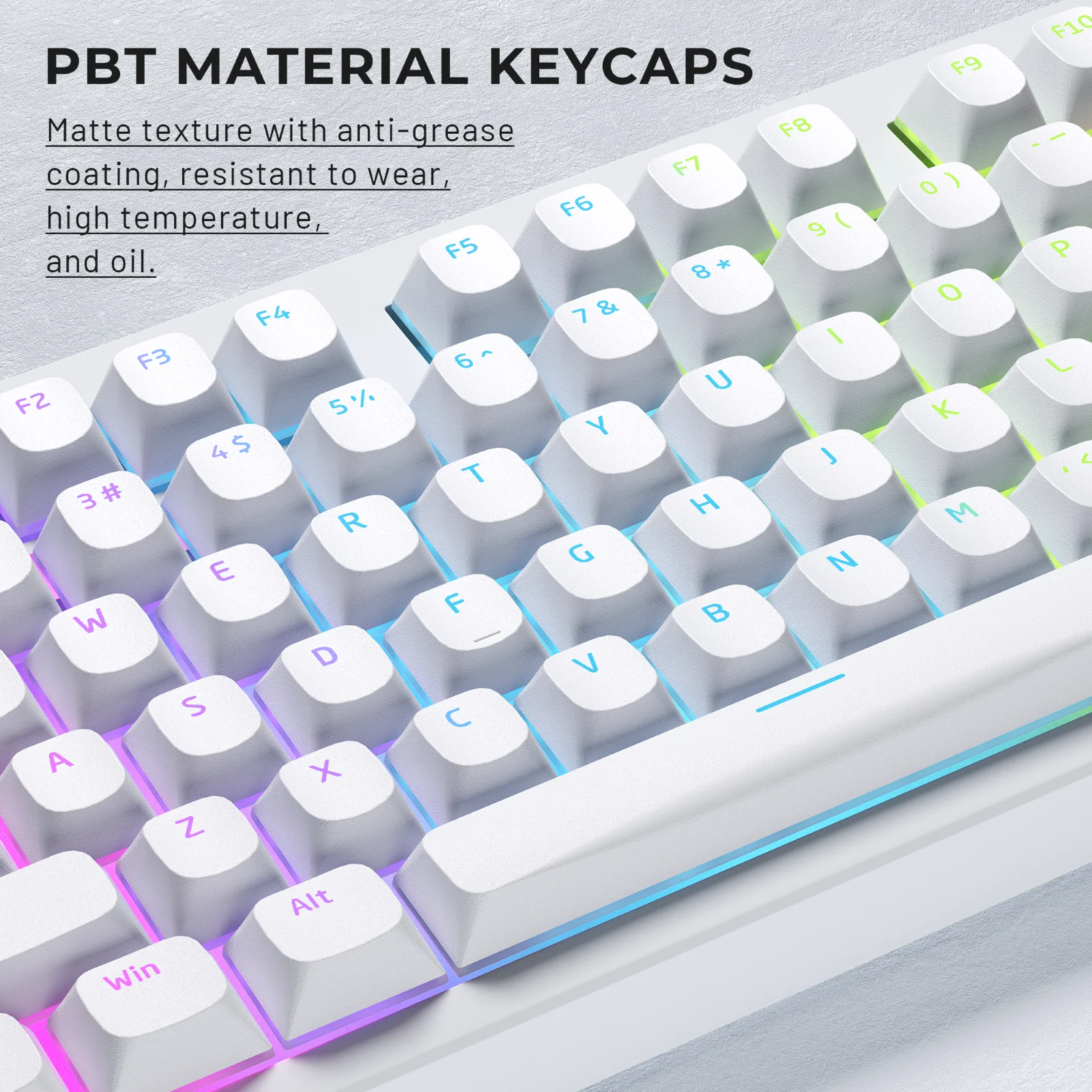 XVX ufuk çizgisi puding Keycaps mekanik klavye için beyaz Keycaps PBT anahtar kap Set 117 tuşları ile parlayın