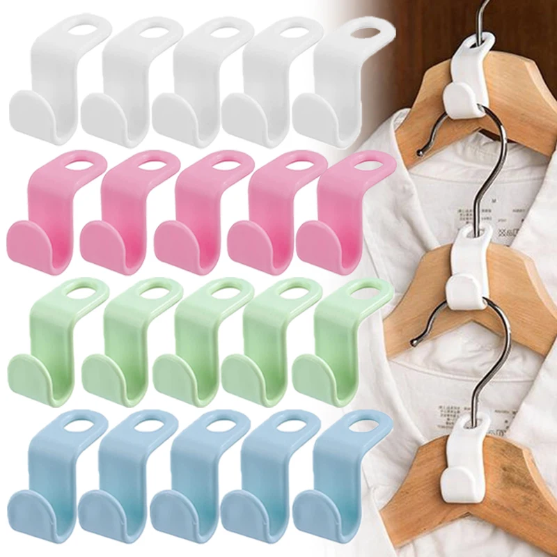 10/5pcs Hanger Connection Hook Clothes Hangers for Closet Cascading Wardrobe Plastic Clothes Rack Connect Hooks Organizer Holder