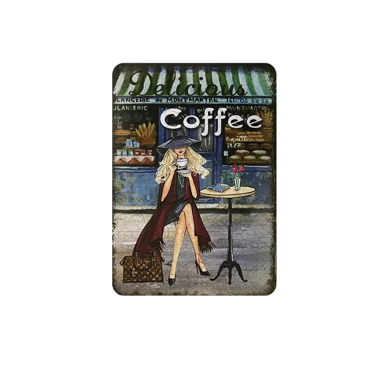 Metal Vintage Tin Sign Decor-Woman for Kitchen Home Coffee Bar Pub Shop  Retro Wall Art Sign 12