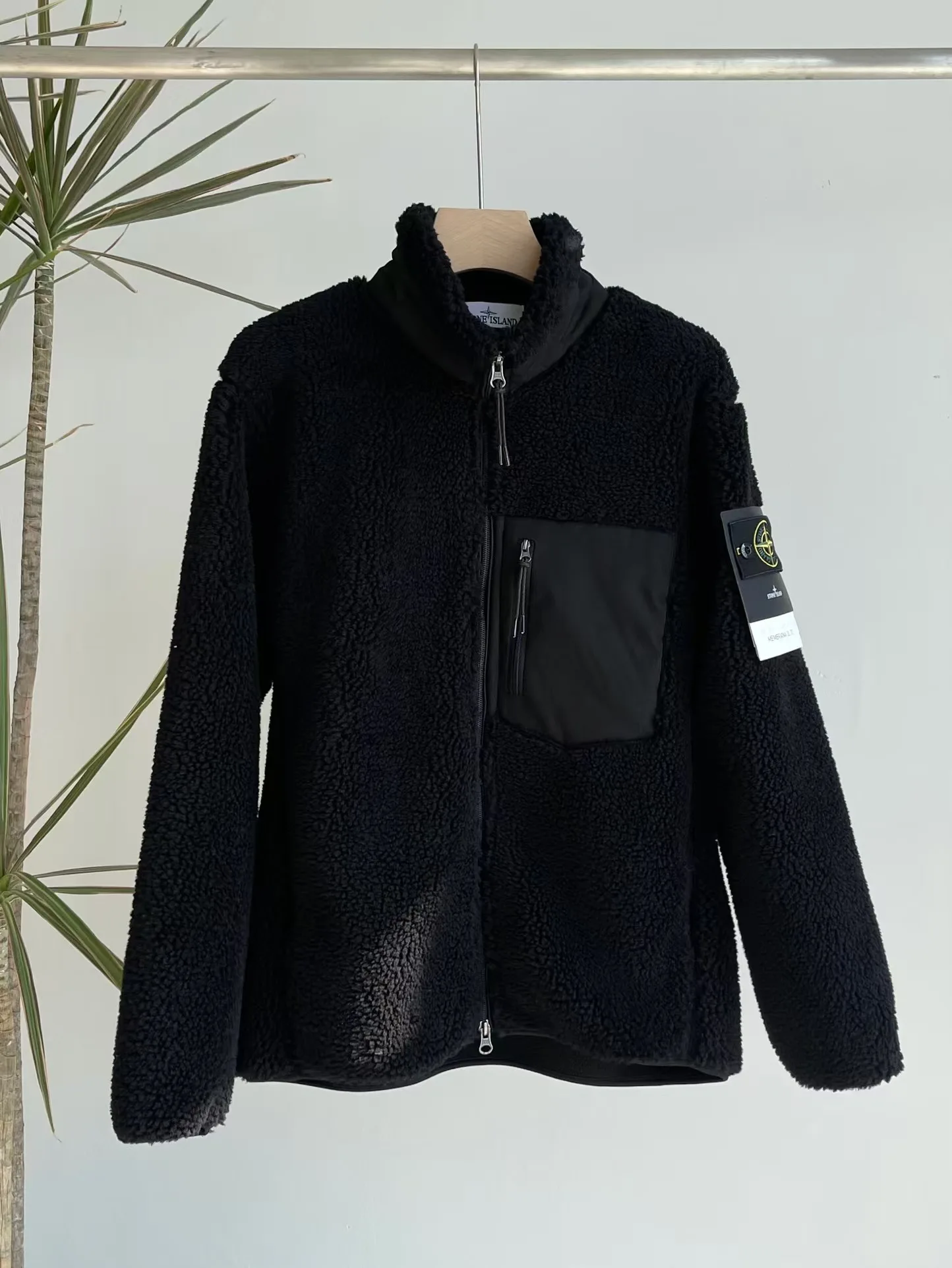 Big Discount Stone island-Men's warm jacket lamb velvet cuff jacket loose warm fleece lined thick women's top couple style