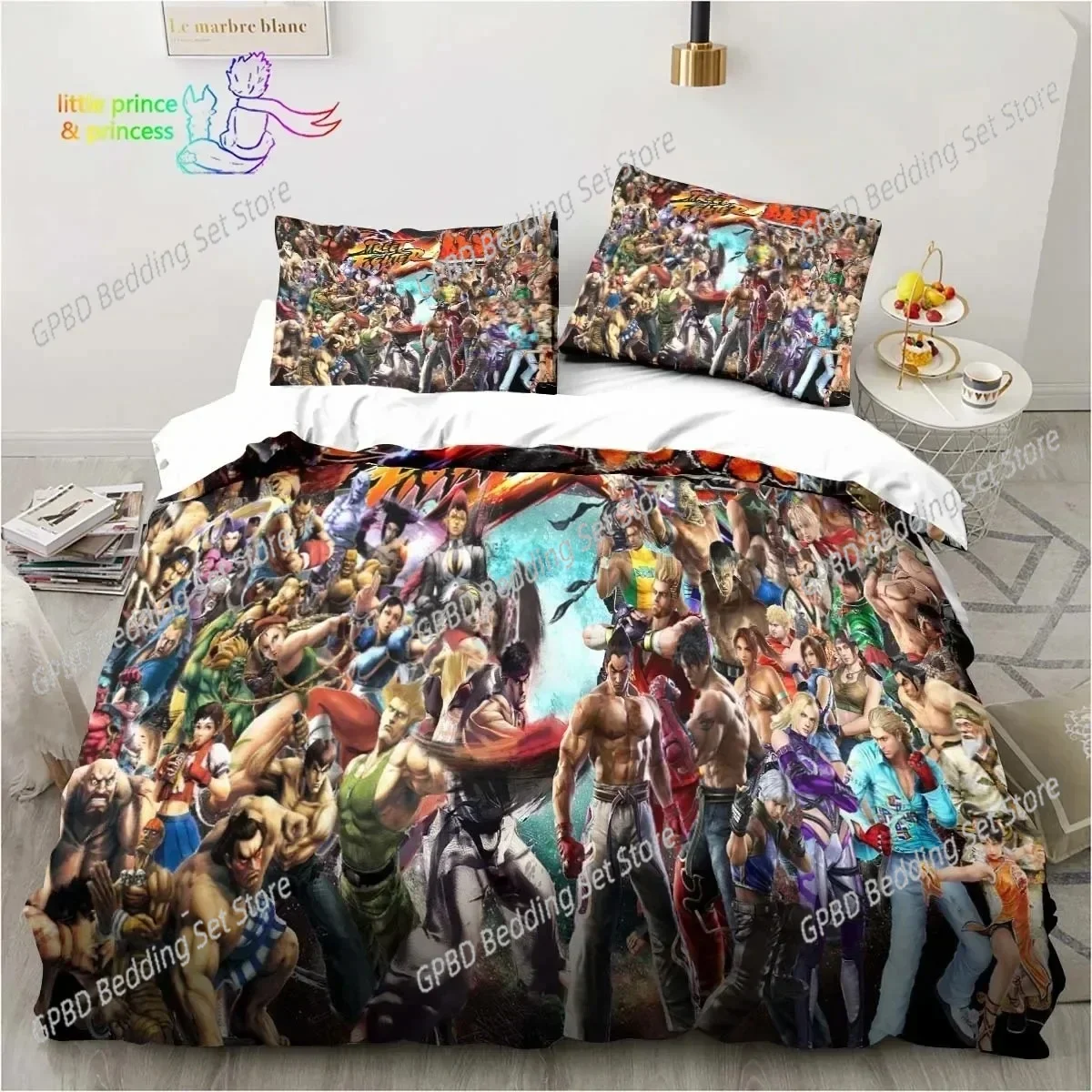 

Street Fighter Printed Bedding Set For Bedroom Soft Modern Bedspreads Comefortable Kids Duvet Cover Quilt Cover And Pillowcase