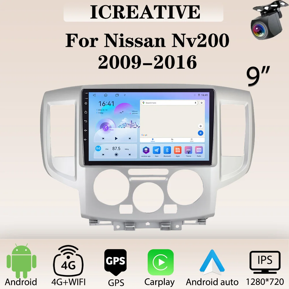 

Car Radio Android for Nissan Nv200 2009-2016 Carplay Multimedia Video Player 2din Stereo Autoaudio Head Unit 9'' Navigation GPS