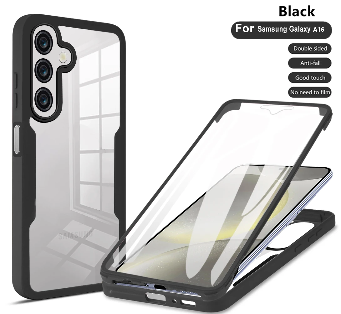 Stoßfeste und sturzsichere 360°-schützende Handyhülle für Samsung Galaxy A56 A16 A15 A14 A13 A06 A05 A04S Transparente Handyhülle