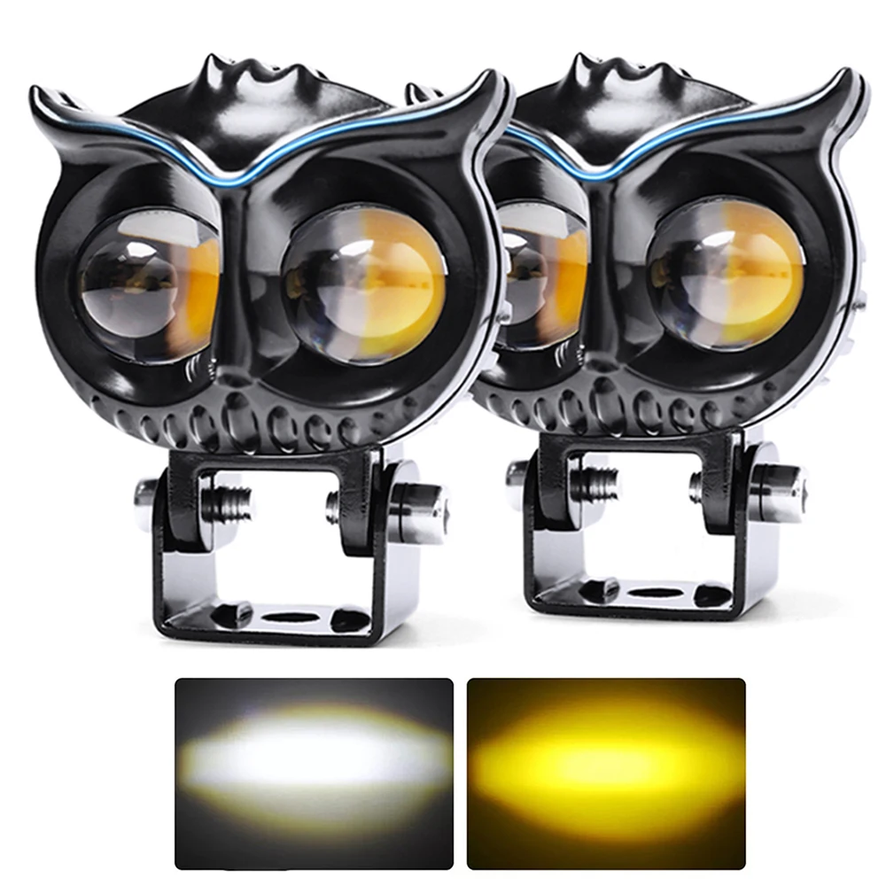 

Motorcycle Headlight Led Bulb 2.5 inch Spotlight Daytime Running Lights Lamp White Yellow Owl Headlights for Street Bike Car ATV