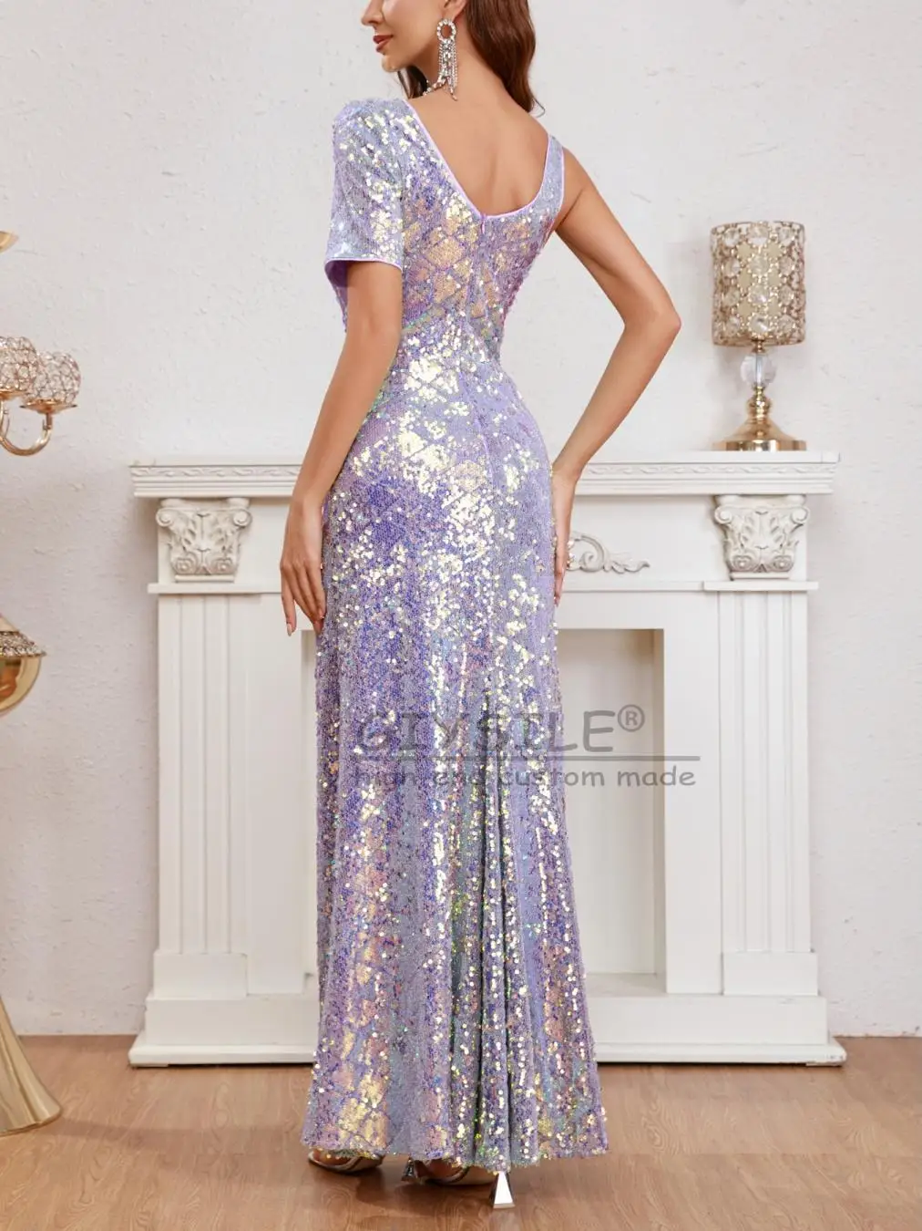 GIYSILE Customized Sexy Backless Slit Evening Dresses Woman Elegant 2025 New Fashion Sequins Party Dresses Vestidos De Fiesta