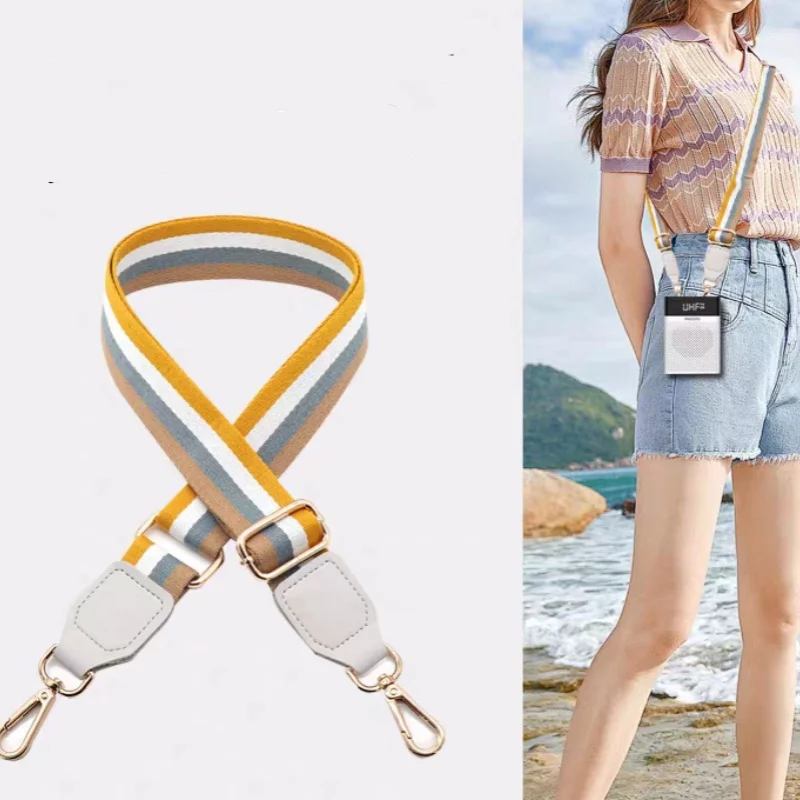 Bolso ancho con estampado de colores para mujer, correa de repuesto ajustable con patrón de cebra, cinturón, bolso de hombro ancho, accesorios