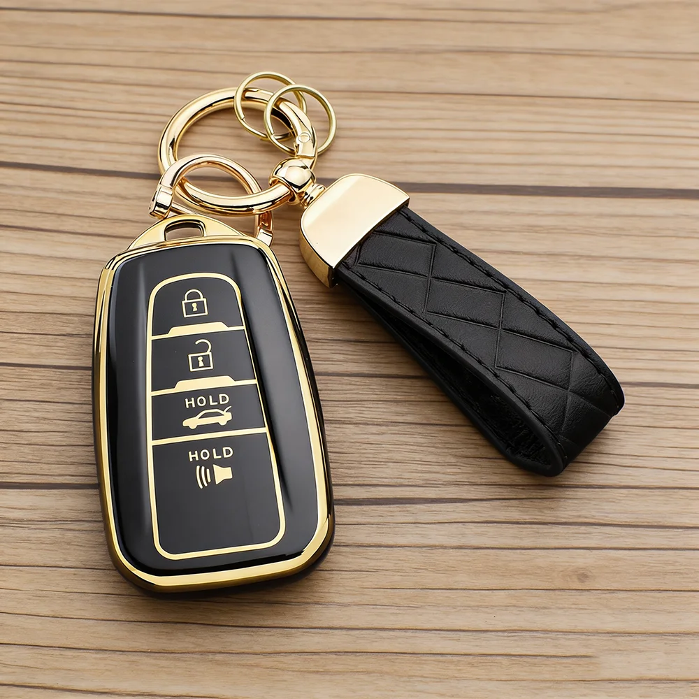 4 Buttons Anti-scratch Soft TPU Car Key Case Cover for Toyota C-HR Camry Corolla RAV4 Highlander Prius Land Cruiser Prado Case