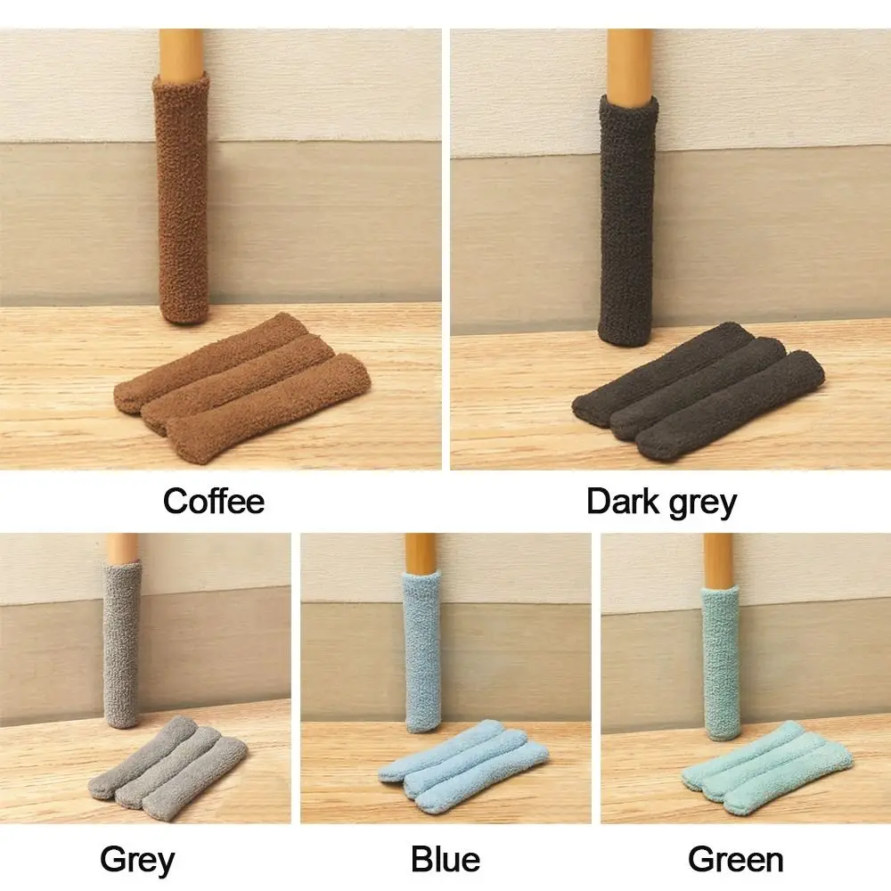 4Pcs/set Floor Protector Chair Leg Sock Cute Anti-Noise Elastic Table Foot Cover Knitting Non-Slip Protective Case image 5