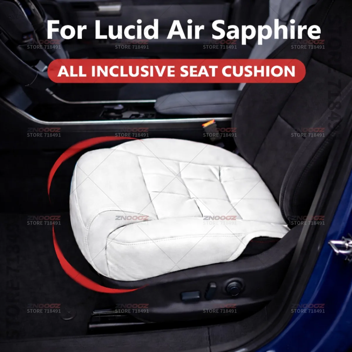 

Car Seat Leg Support Extension Seat Cover Memory Foam Extender Cushion Interior Accessories For Lucid Air Sapphire