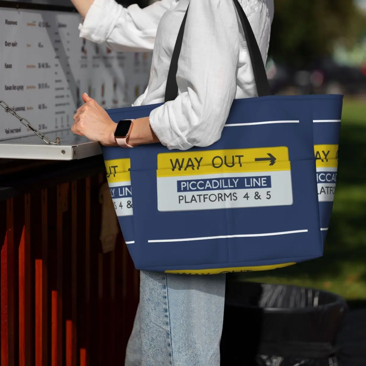 London Underground Way Out Sign Beach Tote Bag Sport Gym Yoga Duffle Large Tote Bag Women Travel Bag Fitness bag