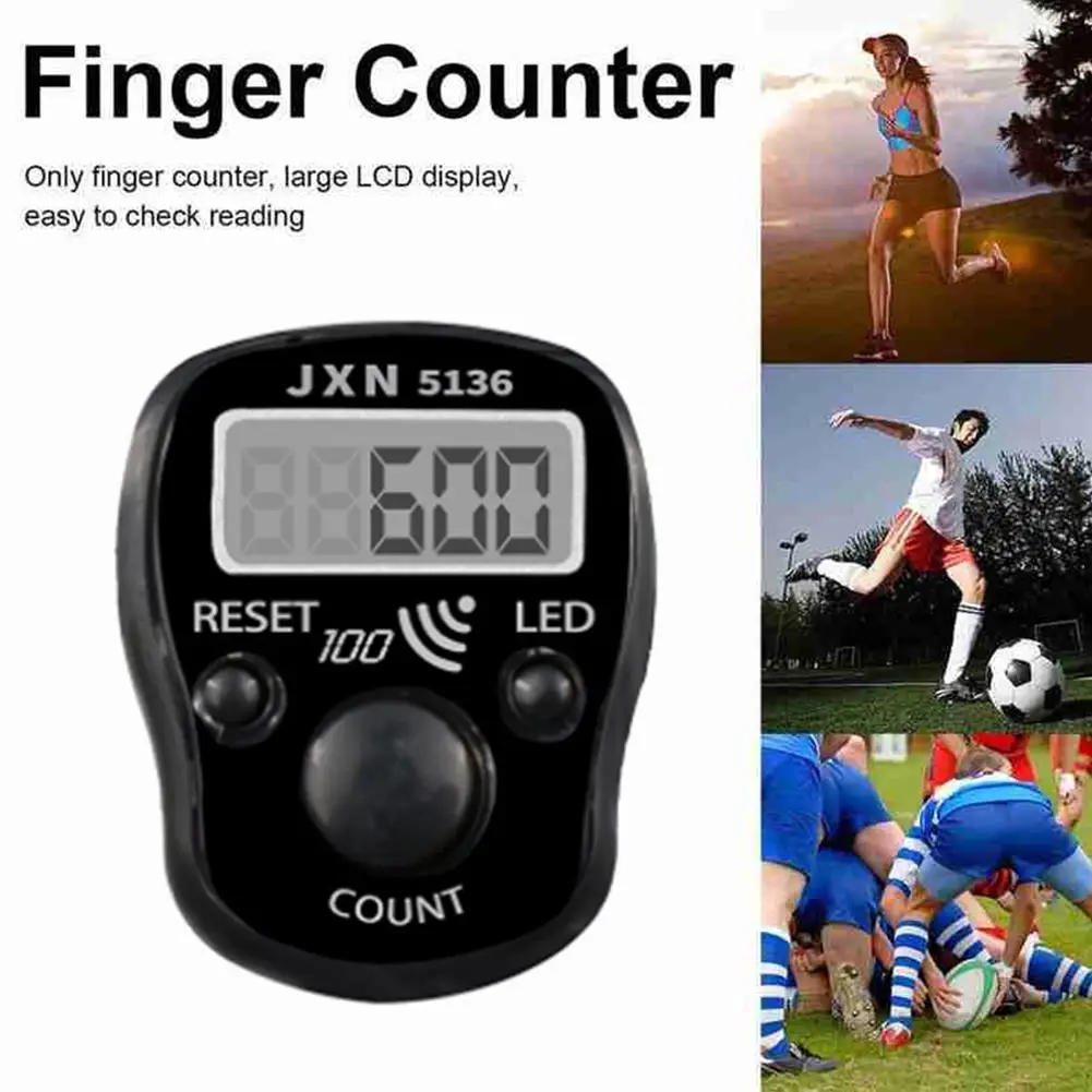 Mini Finger Counter LCD Electric Digital Display With Light Tally Counter Stitch Marker Sewing Knitting Weave Buddha Pray Soccer