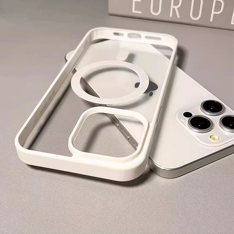 Luxury bumper For Magsafe Wireless Charging Phone Case For iPhone 17 16 15 14 13 12 11 Pro Max Plus 16e 17e Air Magnetic Cover