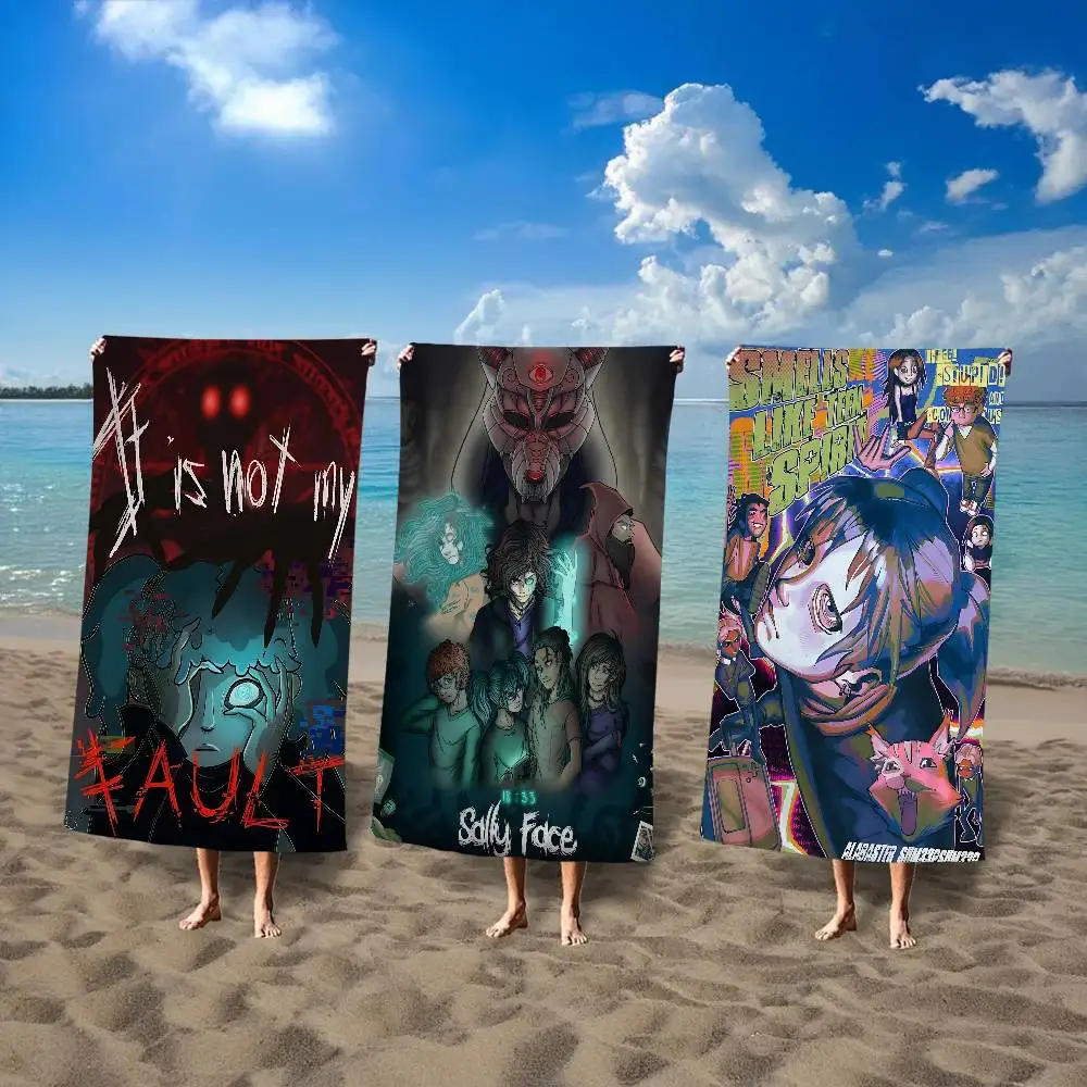 Horror Game S-Sally Face Microfiber Blanket Quick Drying Beach Towels Oversized Printing Super Absorbent Pool Towel Blanket