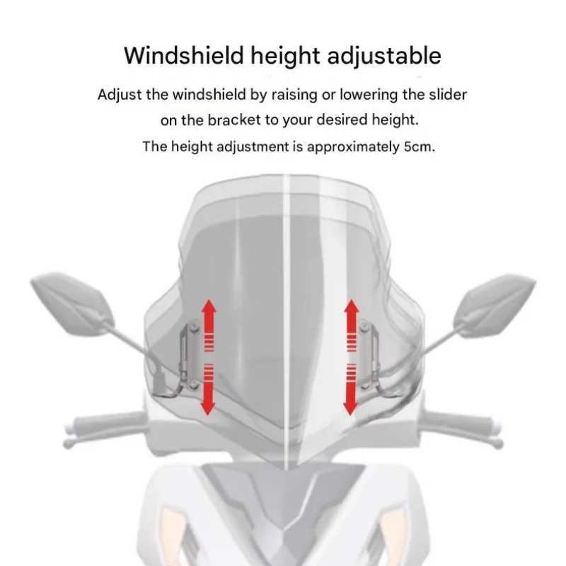 

FOR KYMCO KCC150 Racing S 150 Original Hole Mount Front Windshield Easy Install Wear-Resistant Wind Mirror Modified Racing Part