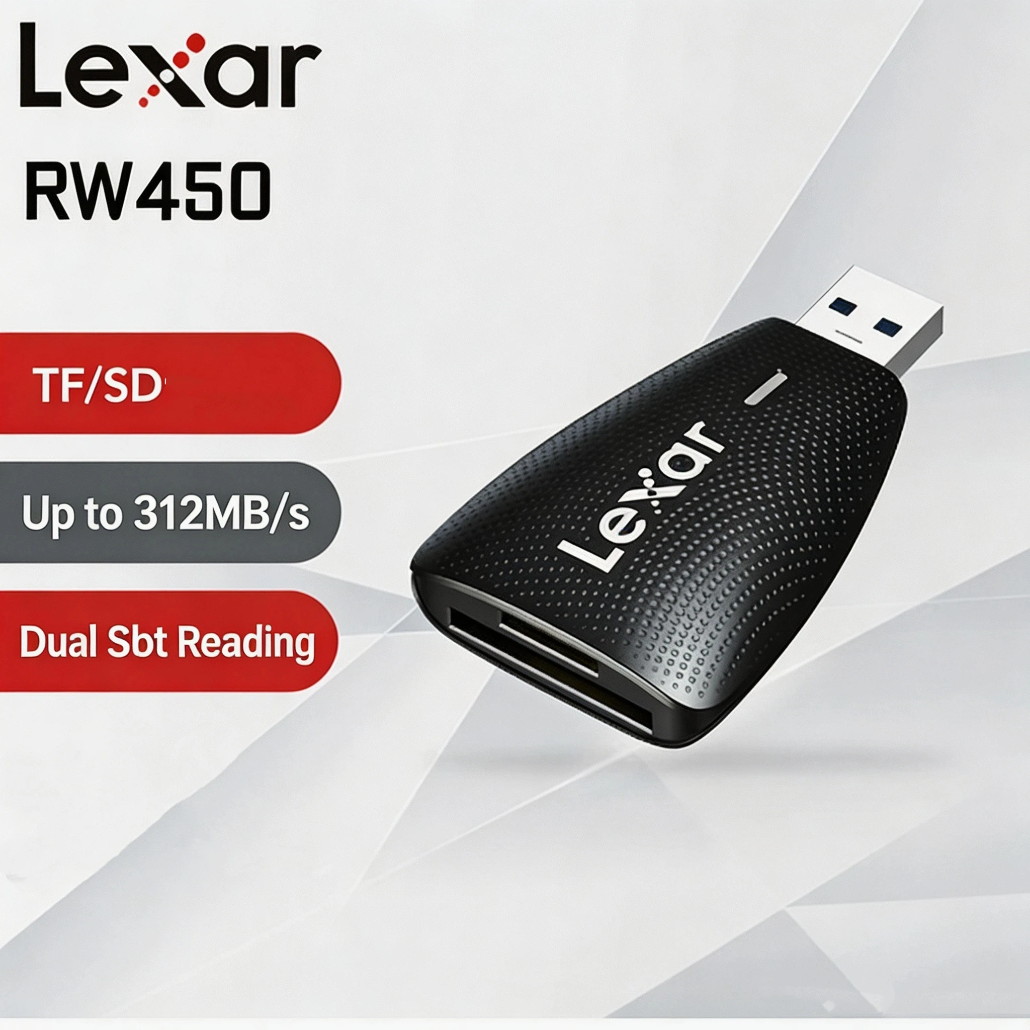 Lexar Card Reader USB 3.1 Dual Slot SD TF Micro SD Memory Card Adapter High Speed for PC Laptop