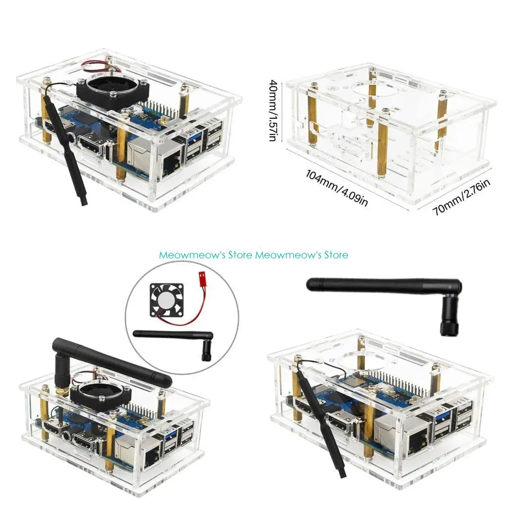 

W91A Acrylic Enclosure Cover for Orange 5 Mainboard Case Effective Cooling and Stable