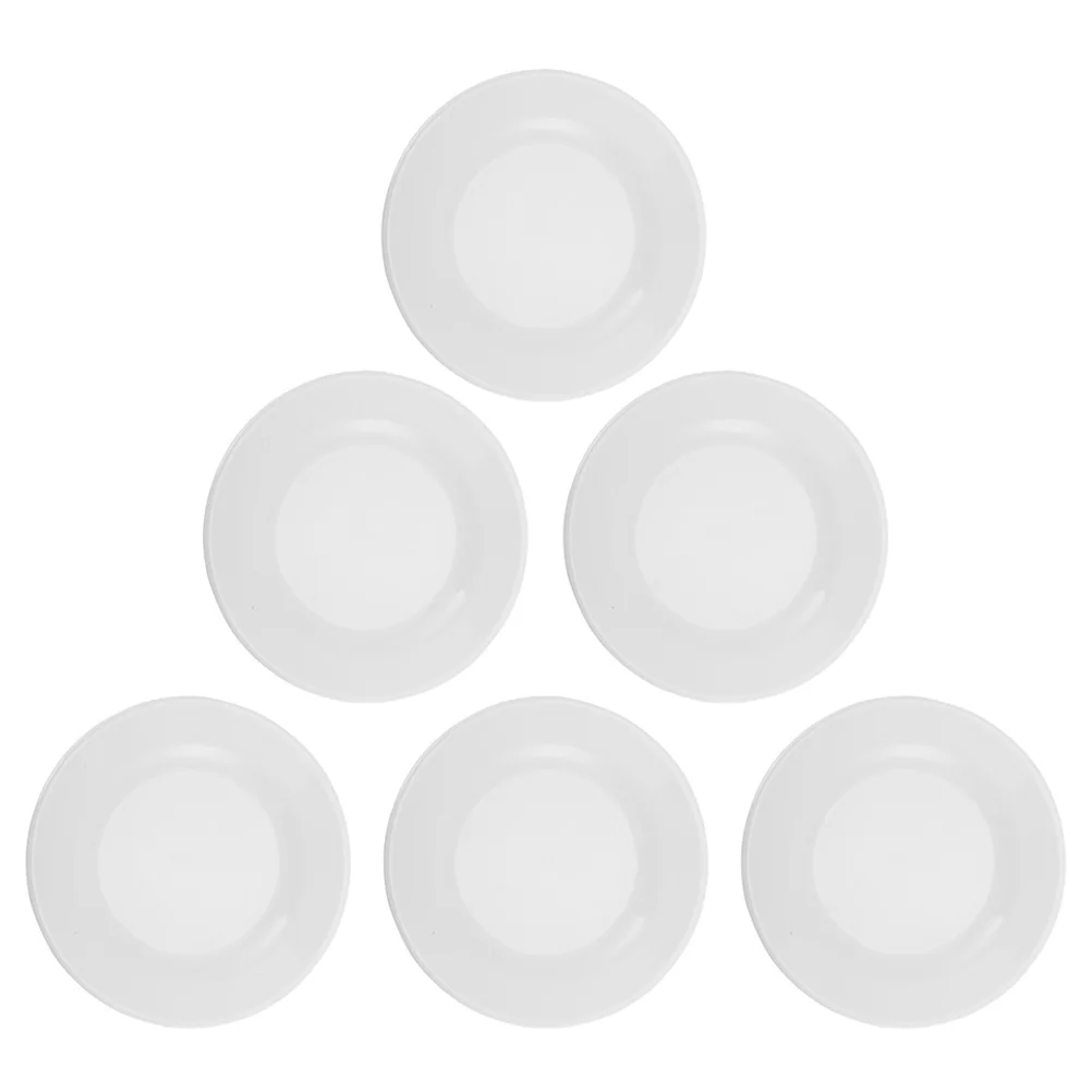 

6 Pcs Snack Plates Melamine Dessert Plate for Salad C ies Dried Fruit Party Kitchen Supplies Sturdy Lightweight Round Stable