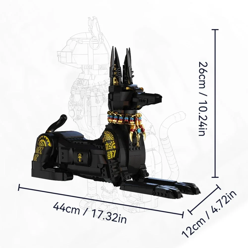 1208PCS Mechanische Farao Hond Bouwstenen Kit DIY Assemblage Technische Dieren Bricks Model Dier Speelgoed Verjaardagscadeau Voor Kid