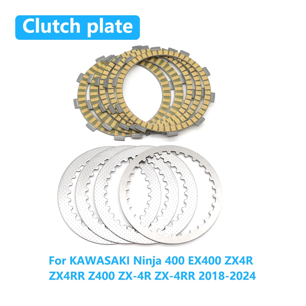 

For KAWASAKI Ninja 400 EX400 ZX4R ZX4RR Z400 ZX-4R ZX-4RR 2018-2024 Ninja400 Motorcycle Clutch Friction Disc Steel Plate Kit
