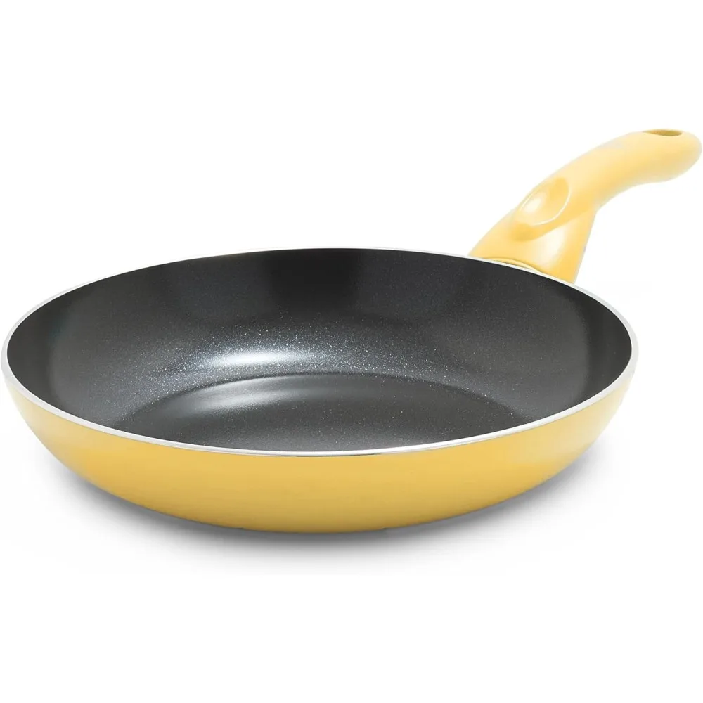 

8" Frying Pan Skillet, PFAS-Free Ceramic Nonstick, Induction Ready Cookware, Dishwasher Safe, Yellow