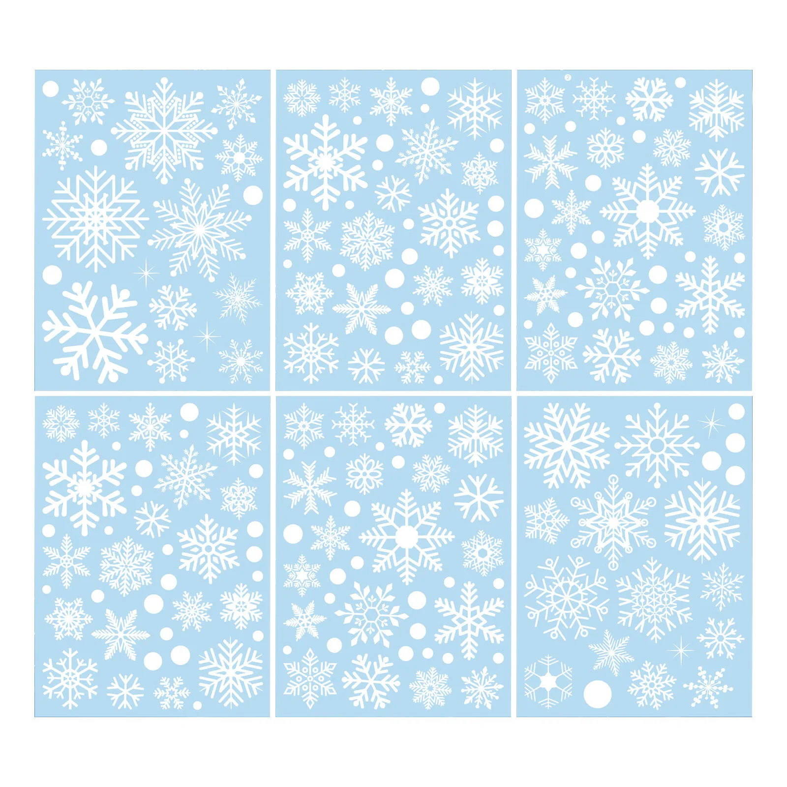 114pcs Christmas Glass Window Clings 6 Sheets Christmas Window Decals Snowflakes Christmas Decorations Christmas Window Stickers